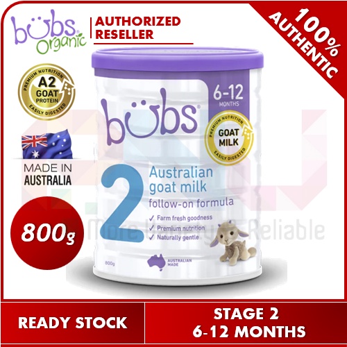 【Exp 02/2025】Bubs Organic Australian Goat Milk Infant Formula Stage 2 800g (Baby Goat Milk for 6