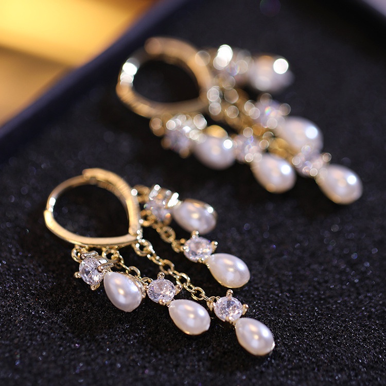 S925 Silver Needle Light Luxury Pearl Tassel Earrings 2022 New Niche