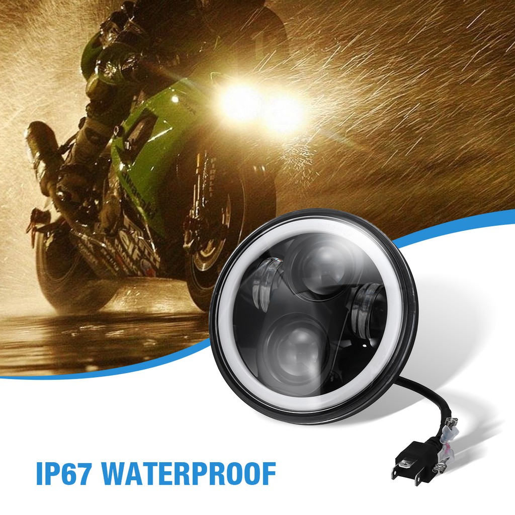 Motorcycle 5.75" 5 3/4 LED Headlight Projector For Dyna Sportster