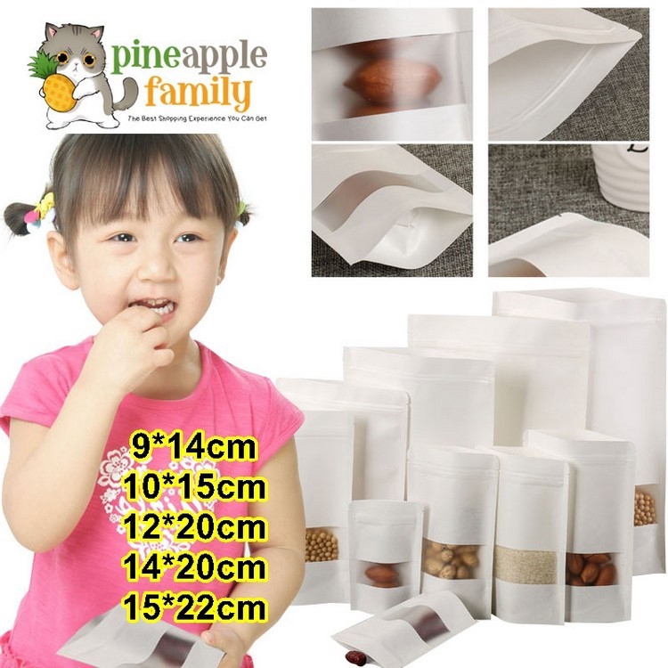 100 pcs Stand Up Bulk Food Storage Zip Bag Food Moistureproof Bags