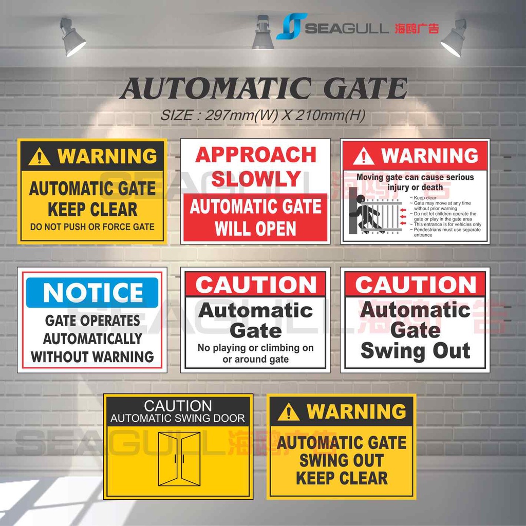 Automatic Door Automatic Gate Will Open Swing Out Sticker Door Signage