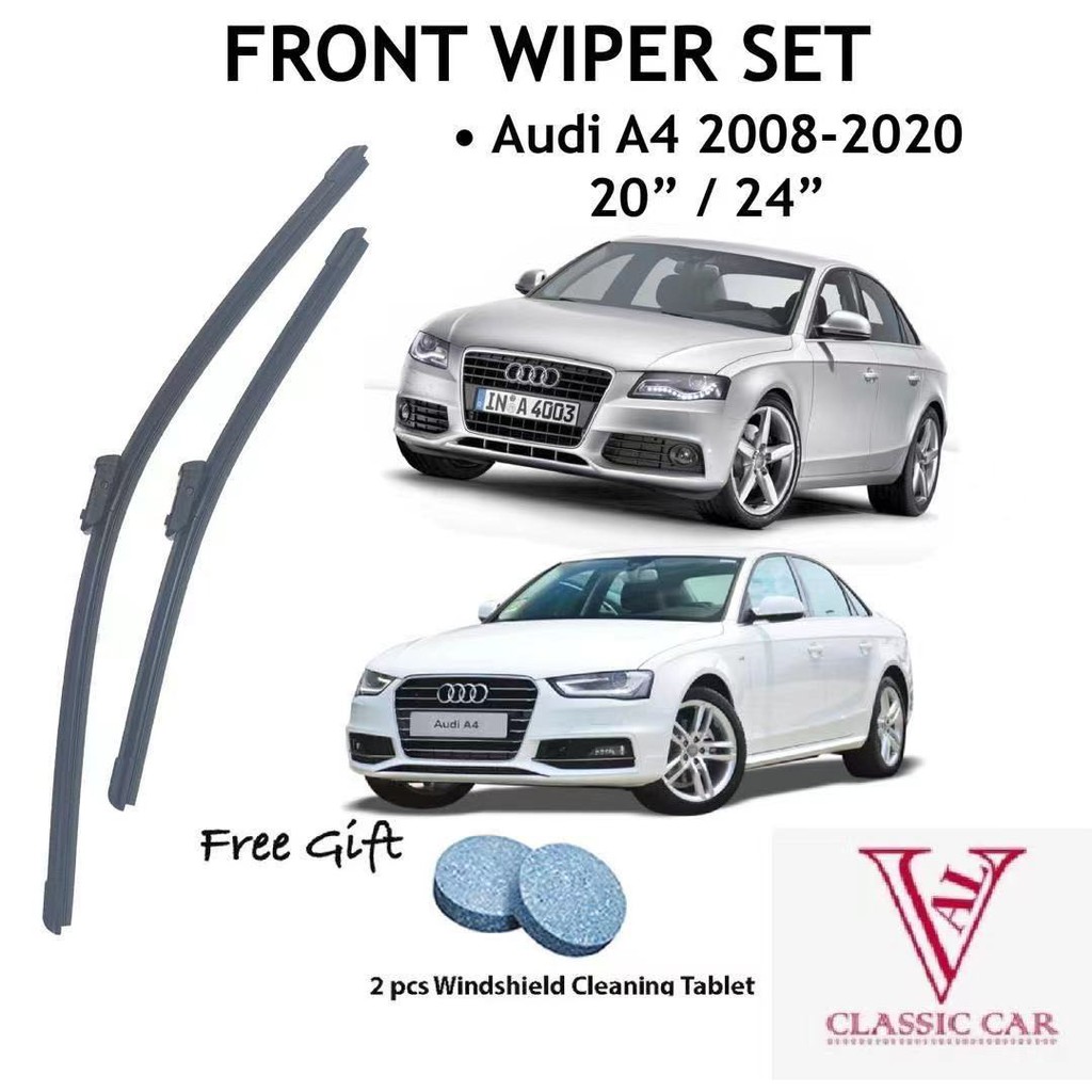 JAPAN TECHNOLOGY AUDI A4 S4 RS4 WIPER BLADE SET FREE WIND SHIELD TABLET