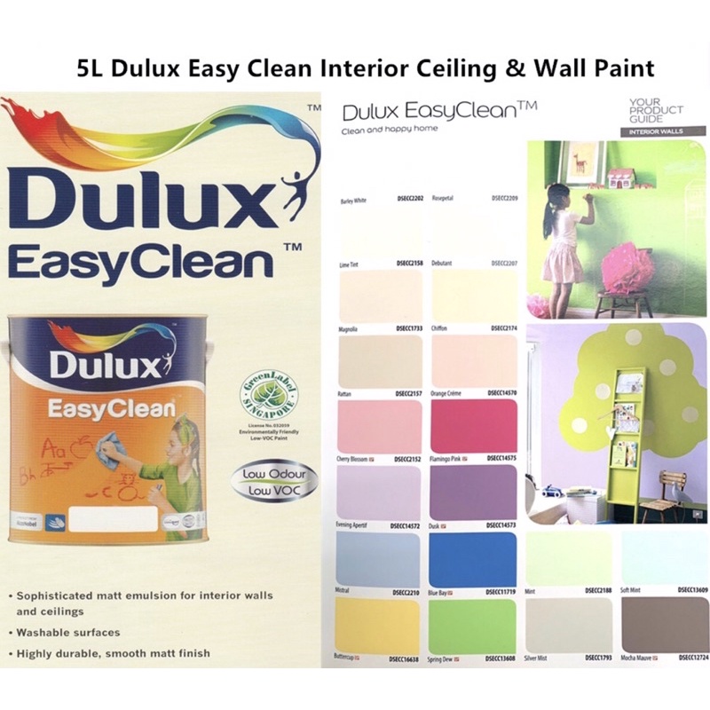 Old Stock Clearance 5L Dulux Easy Clean Interior Ceiling and Wall Paint