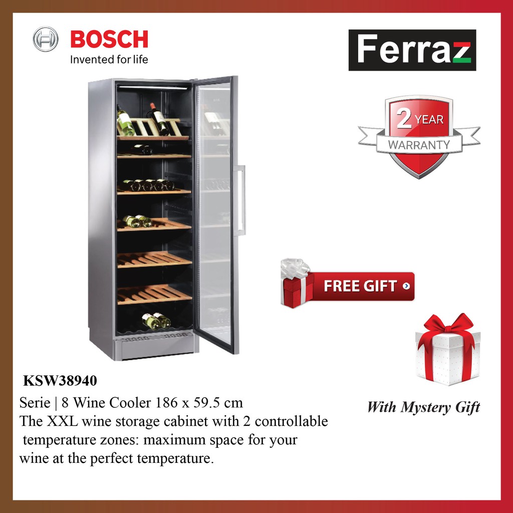 Bosch KSW38940 Series 8 Wine Cooler 197 Bottles / Bosch KSW38940 Wine