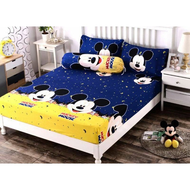 Mickey Mouse Queen Fitted Bedsheet Shopee Malaysia