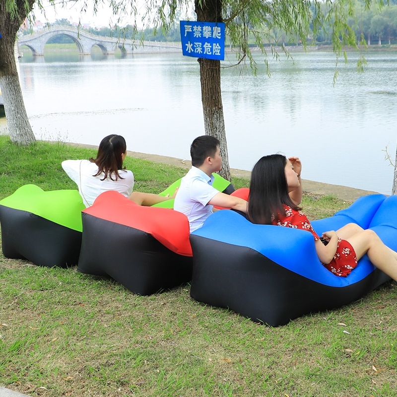 Fast Folding Beach Chair Camping lazy bag inflatable air sofa laybag