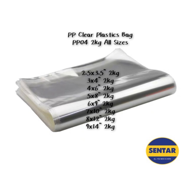 Stock Ready PP Clear Plastics Bag PP04 2kg All Sizes Shopee Malaysia