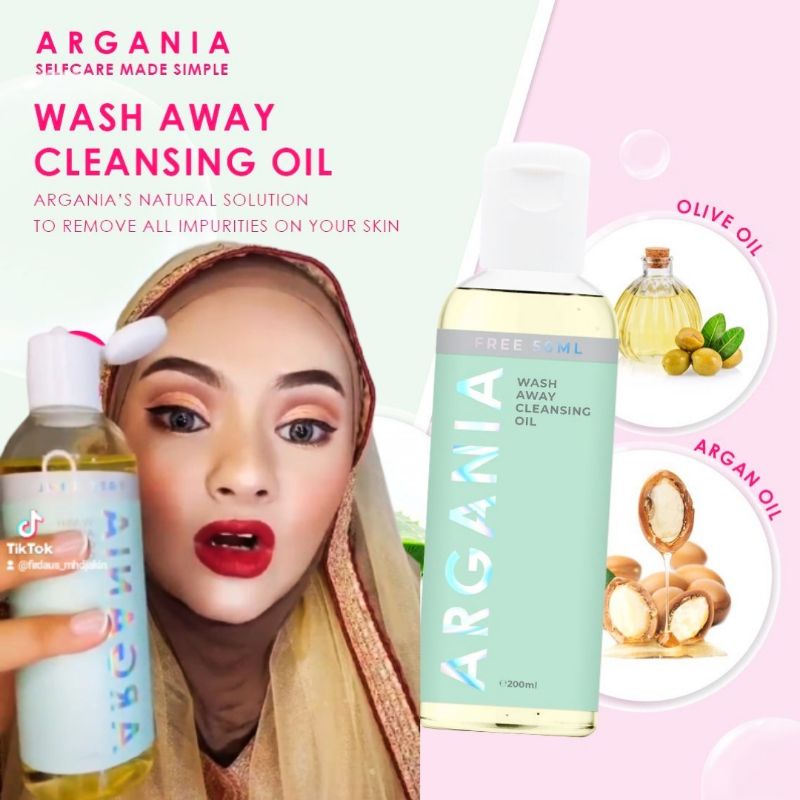 Wash Away Cleansing Oil Argania/ramai muo pakai untuk cuci makeup