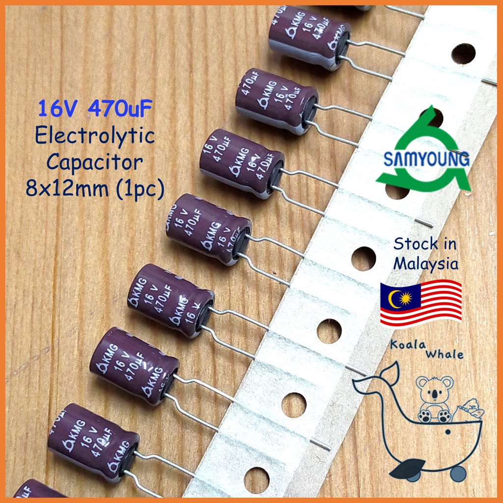 16V 470uF Electrolytic Capacitor Kapasitor Elco Samyoung 8x12mm (1pc