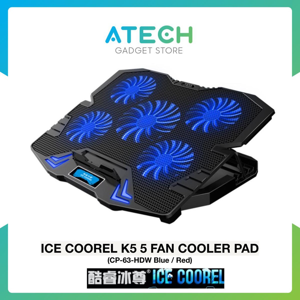 Ice Coorel K5 5 Fan Laptop Cooling Pad For Laptop Laptop Notebook Up To