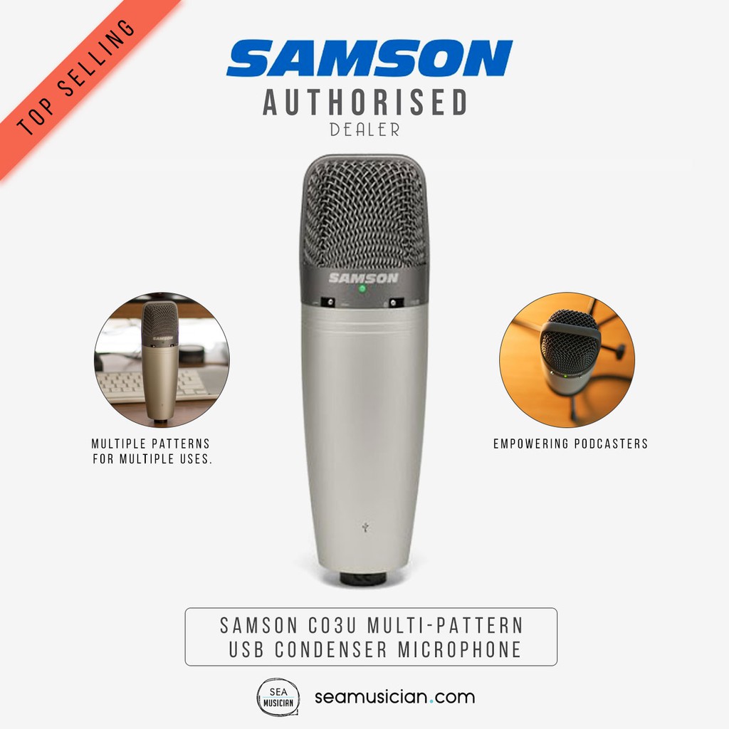 SAMSON C03U MULTIPATTERN DIAPHRAGMS USB CONDENSER MICROPHONE (USB MIC