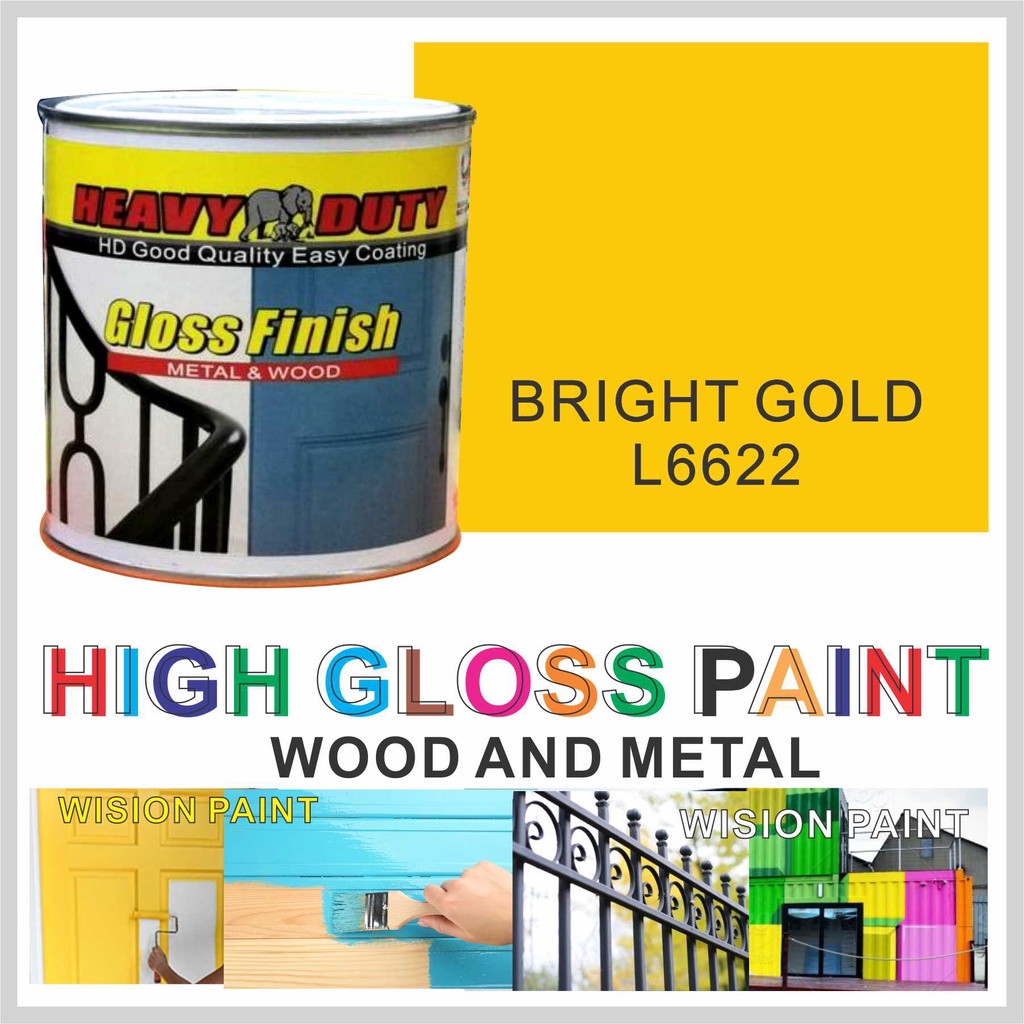 LG6622 BRIGHT GOLD 1L ( 1 LITER ) HEAVY DUTY High Gloss Finish Paint
