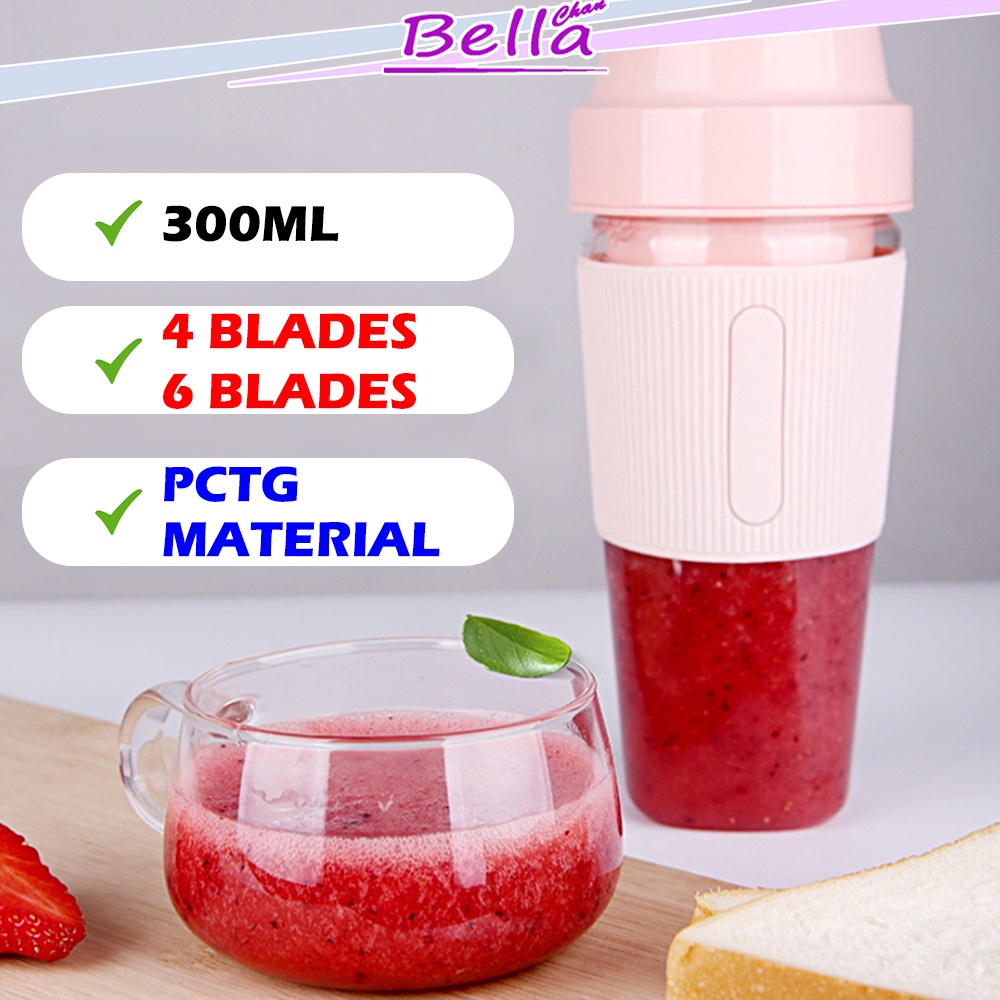 JUICE BLENDER 6 Blades Portable Electric Fruit Juicer Cup Bottle Mixer Rechargeable Juice Maker