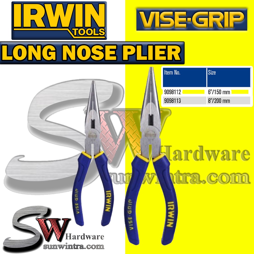 Irwin B3 Series Vise Grip Long Nose Plier 6"/150mm 8"/200mm 9098112