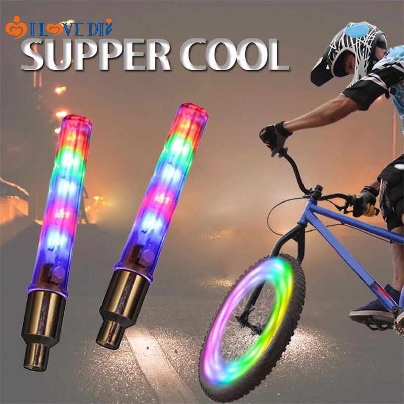 1Pcs Colorful LED Bike Wheel Tire Valve Stem Light Neon Lamp/ Safety