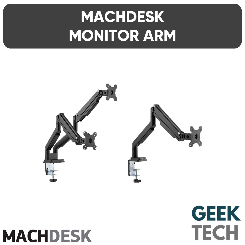 MACHDESK Single/Dual Performance Gas Spring/Mechanical Spring Monitor Arm Support up to 2