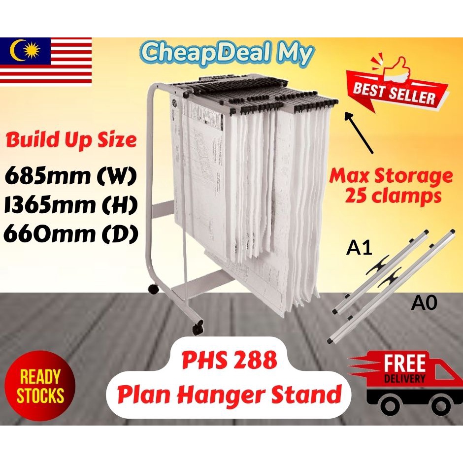 PHS288 Plan Hanger Stand (Accepts both A1 & A0 plan Hangers) Stores