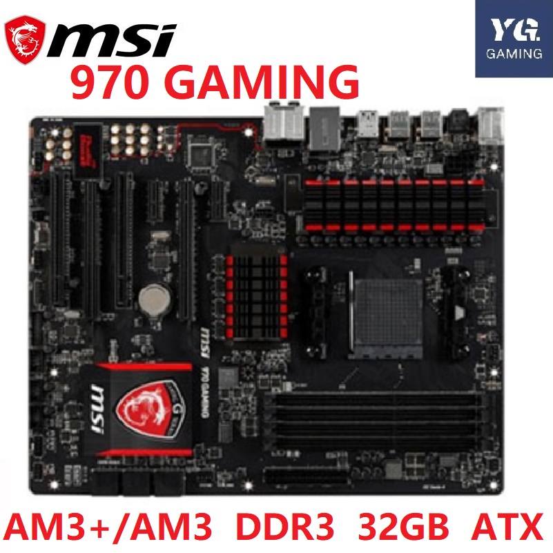 Socket AM3/AM3+ MSI 970 GAMING Motherboard DDR3 32GB USB2.0 USB3.0 970