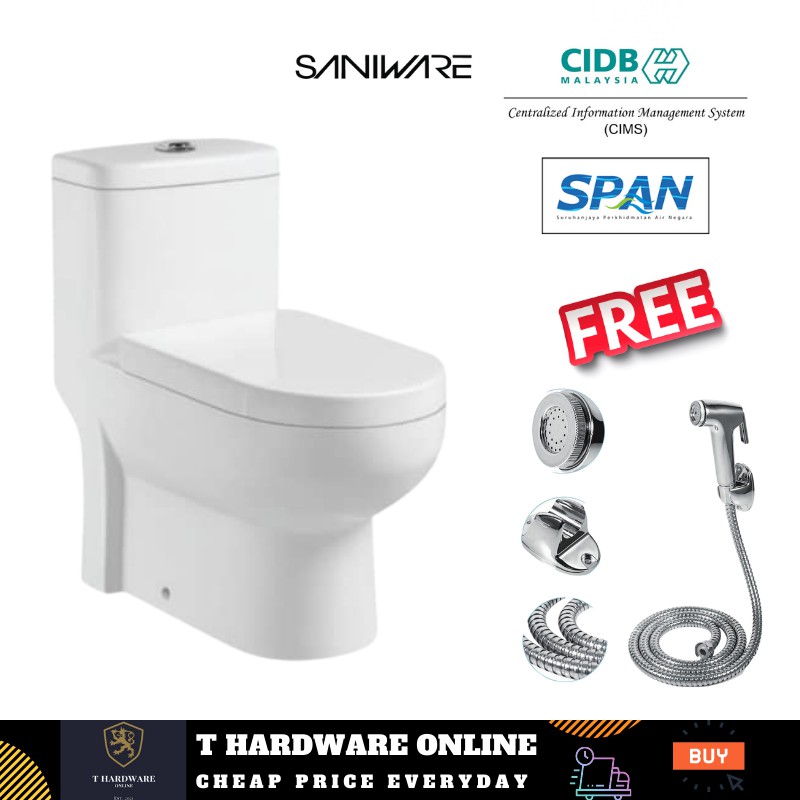 SANIWARE WC2098 One Piece Wash Down Water Closet 250mm 10 Inch S