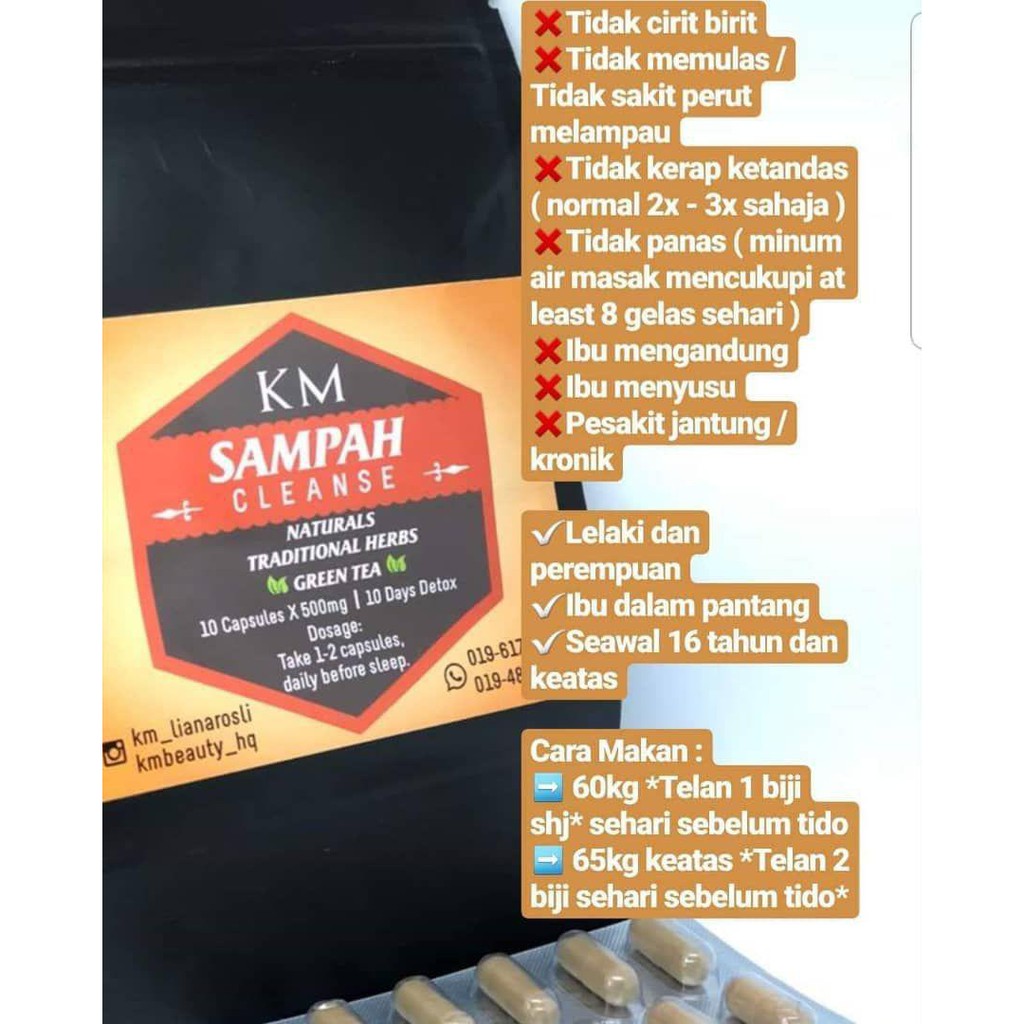 KM SAMPAH Cleanse (10 capsules ) Shopee Malaysia