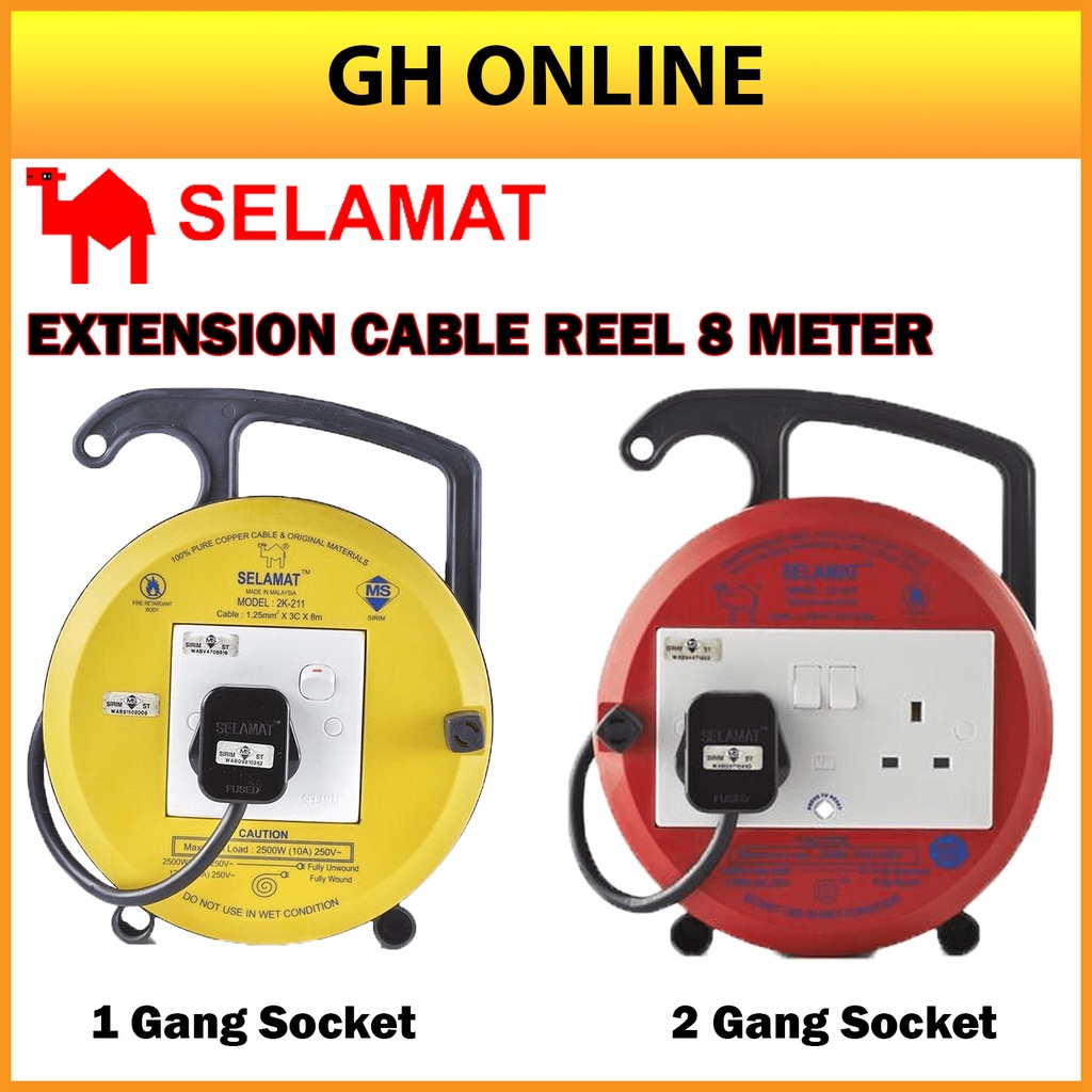 SELAMAT EXTENSION CABLE REEL WITH 1/ 2 GANG SOCKET Shopee Malaysia