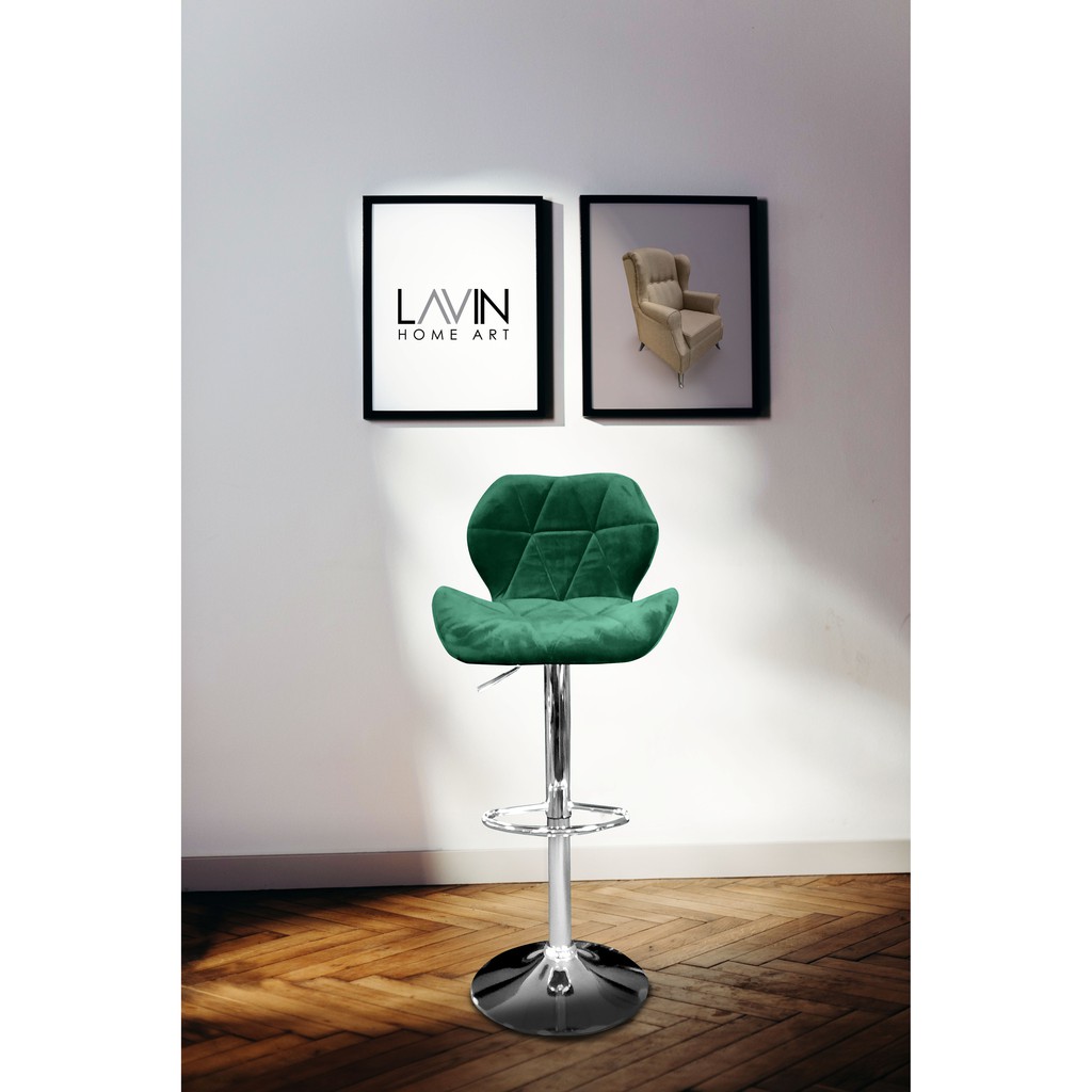 LAVIN BS 1098 Fabric Velvet Bar Stool / Adjustable Height Barstool