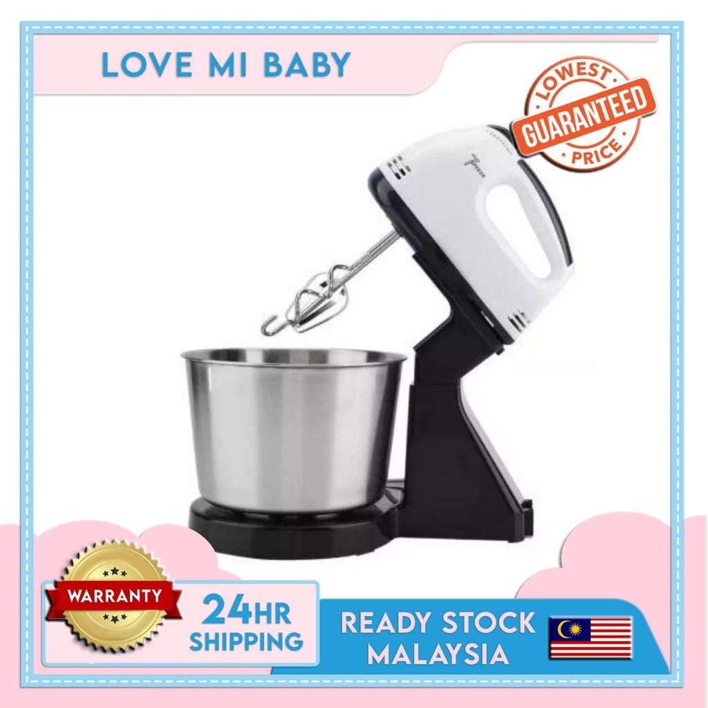 Electric Mixer with 2L Bowl 7 Speed Table Stand Mixer Cake Dough Cookie