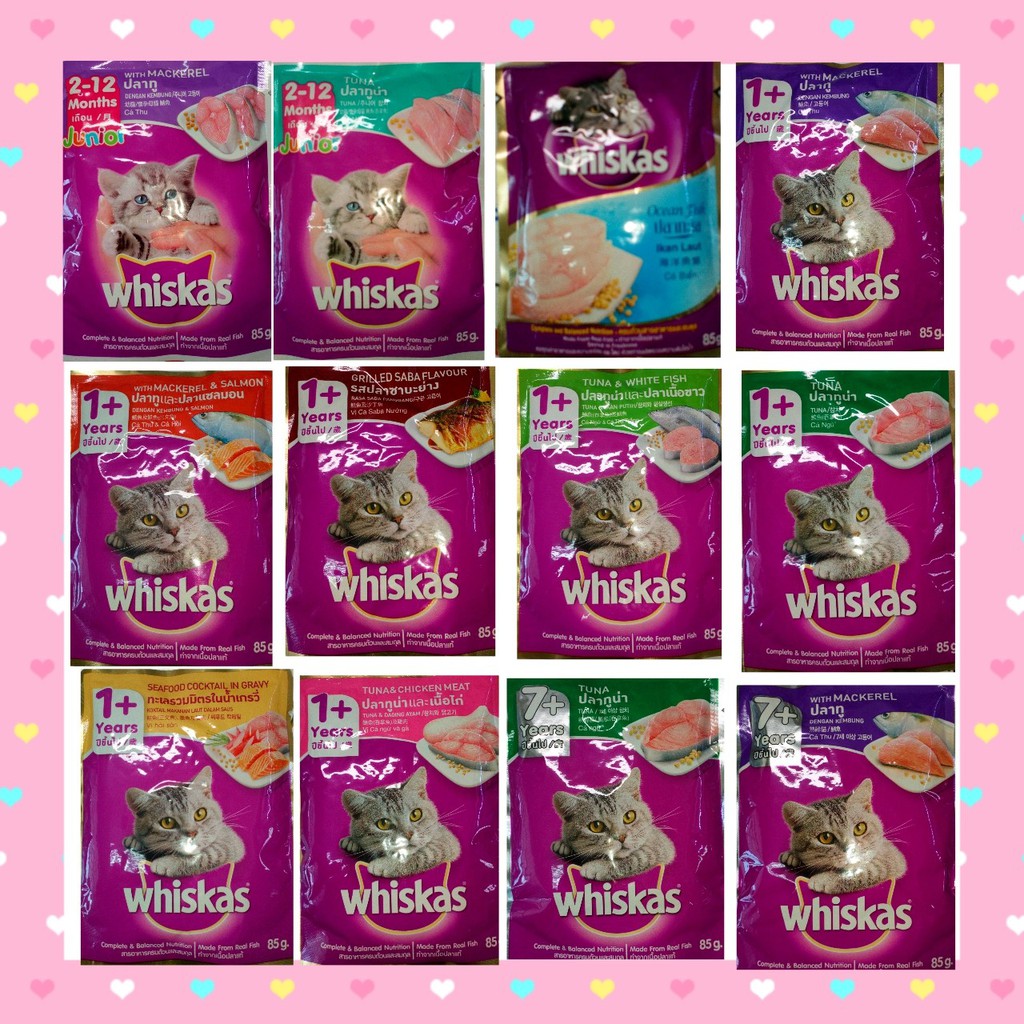 Whiskas Wet Food Sachet Size 85 G. Lifted A Dozen 12 Sachets Not