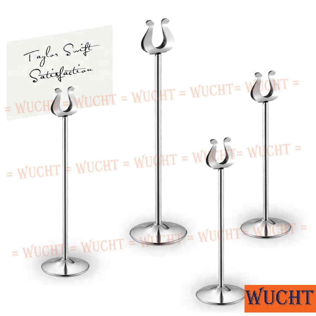 【WUCHT】10 x STAINLESS STEEL TABLE NUMBER STAND / TAG HOLDER / CARD