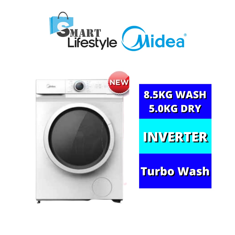 Midea 2 In 1 Inverter Washer & Dryer Combo MF100D85B (8.5KG/5.0KG