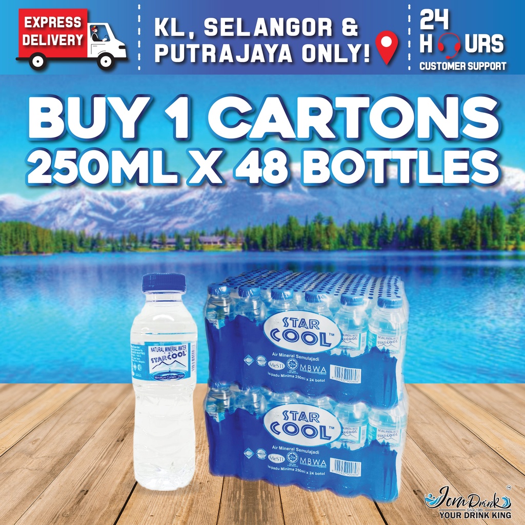 BUNDLE OF 1 CARTON STAR COOL MINERAL WATER 250ML x 48 BOTTLES