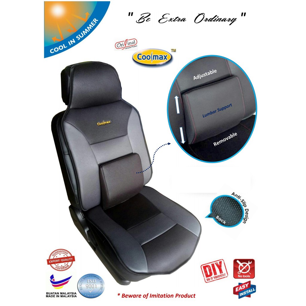 Coolmax Supreme Universal Car Seat Mat with Adjustable Lumbar