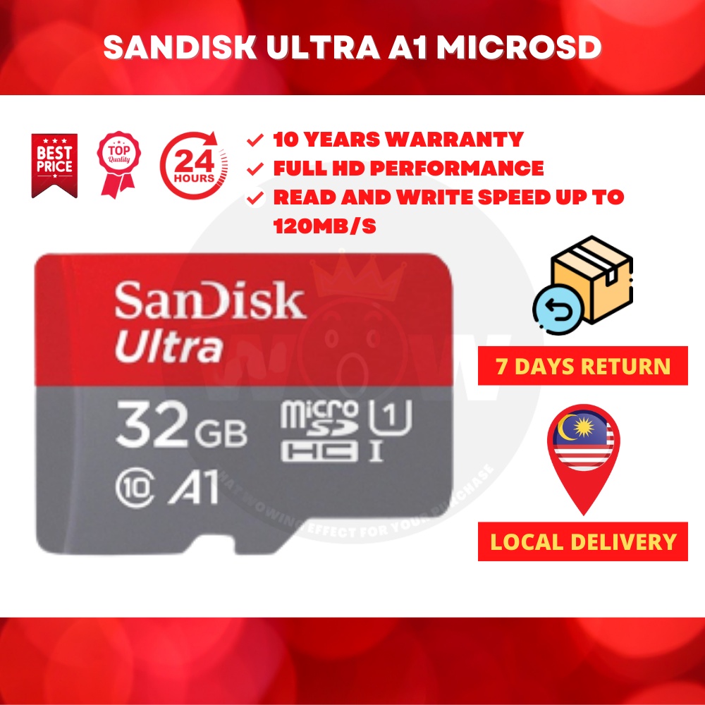 SanDisk Ultra A1 Class 10 Micro SD Memory Card 32GB/64GB (max. R