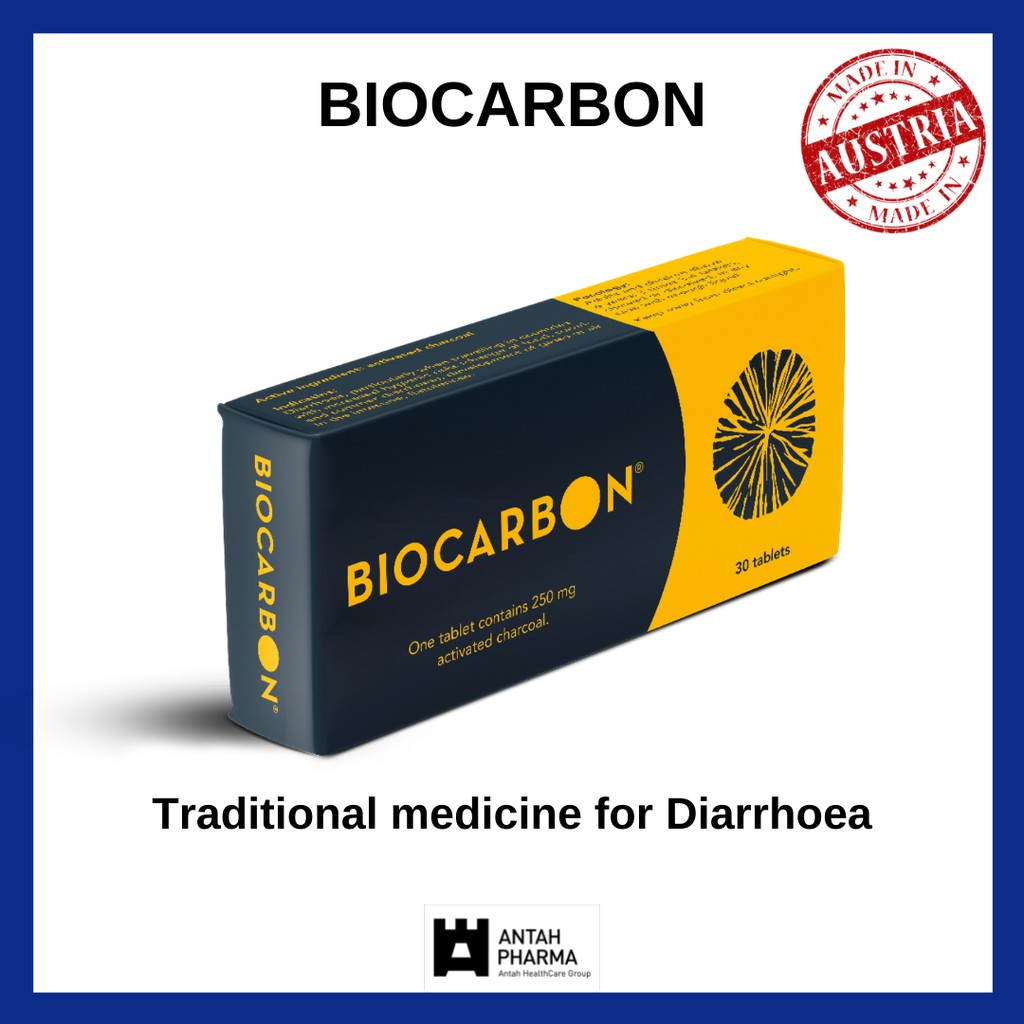 Biocarbon 250mg Tablets 30's & 100's (Activated Charcoal For Diarrhea