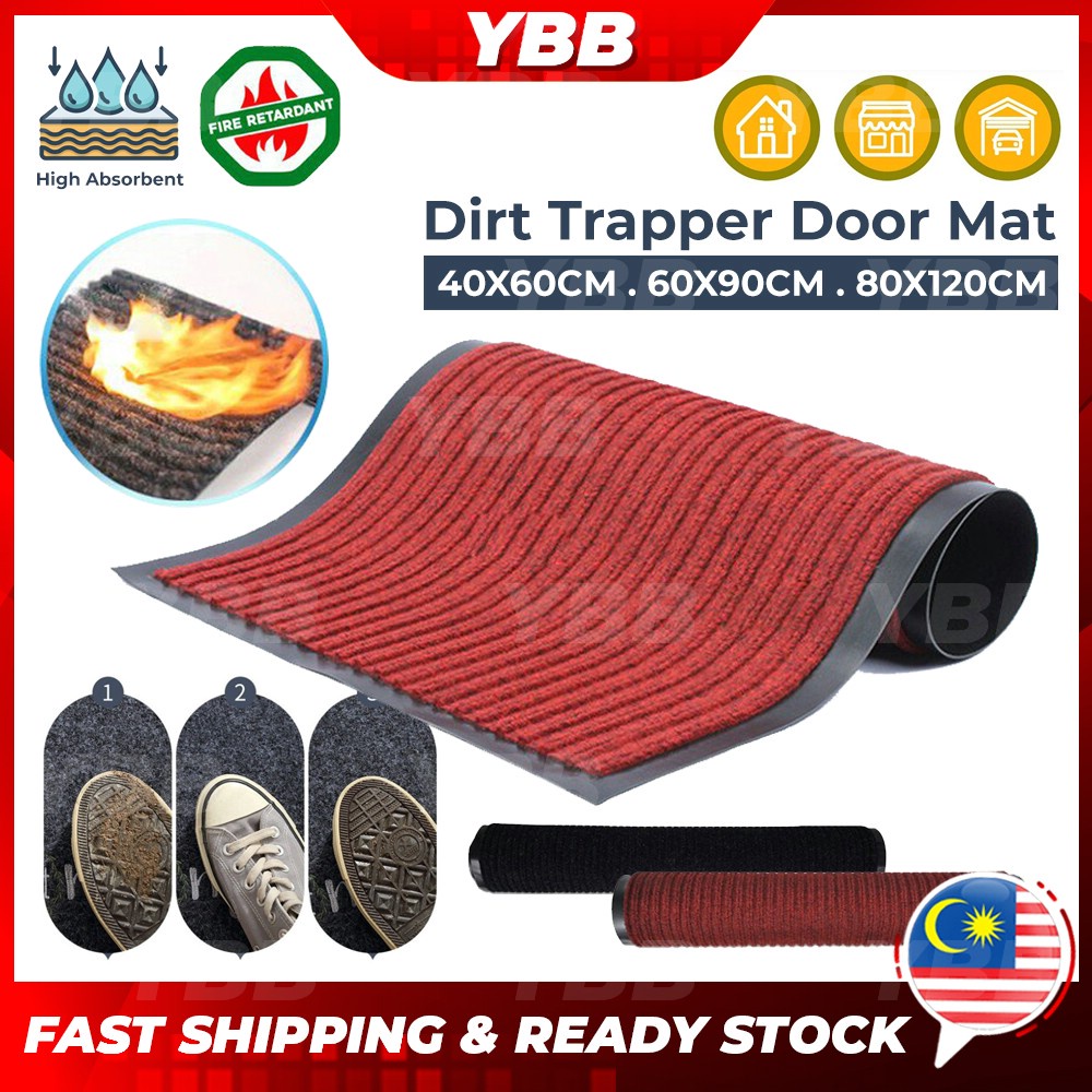 YBB 120x80cm NonSlip Commercial Floor Mat Entrance Reception Dirt