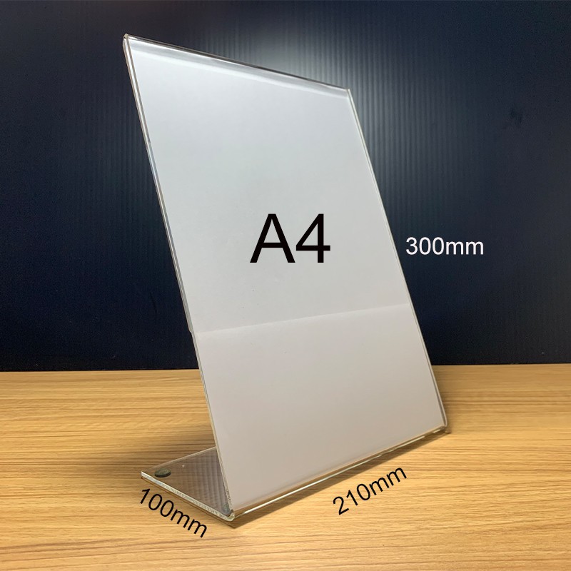 Acrylic Portrait A4 Paper Size "L" Shape Holder Display Stand Shopee Malaysia