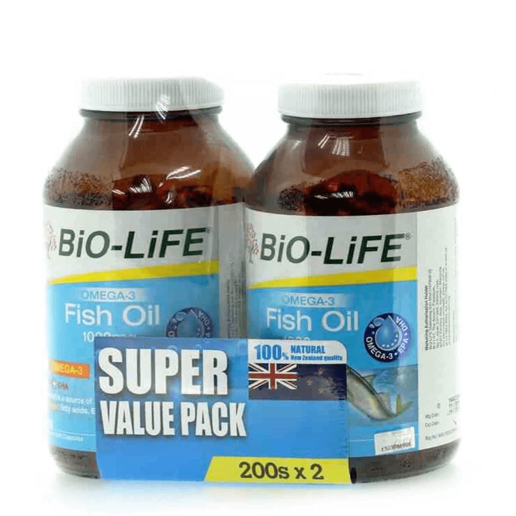 BioLife Omega 3 Fish Oil 1000mg (200's X 2) EXP 11/2023 Shopee Malaysia