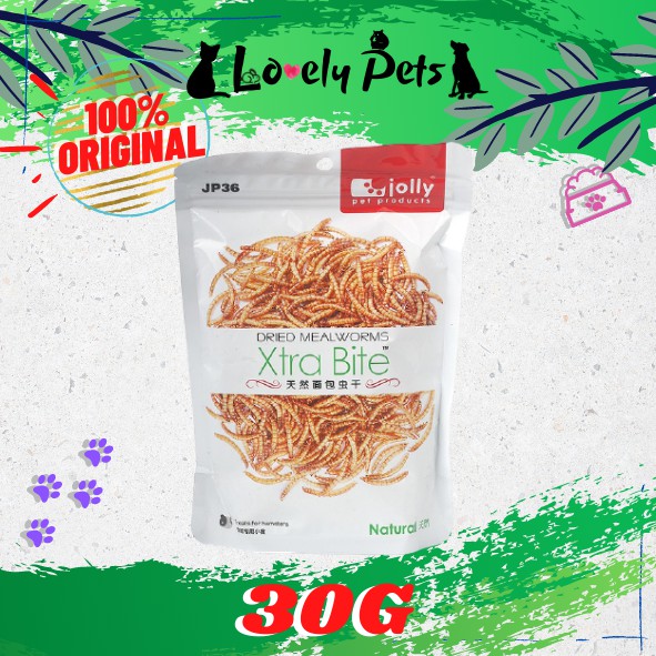 Jolly Natural Dried Mealworms Xtra Bite for Sugar Glider Hamster Bird
