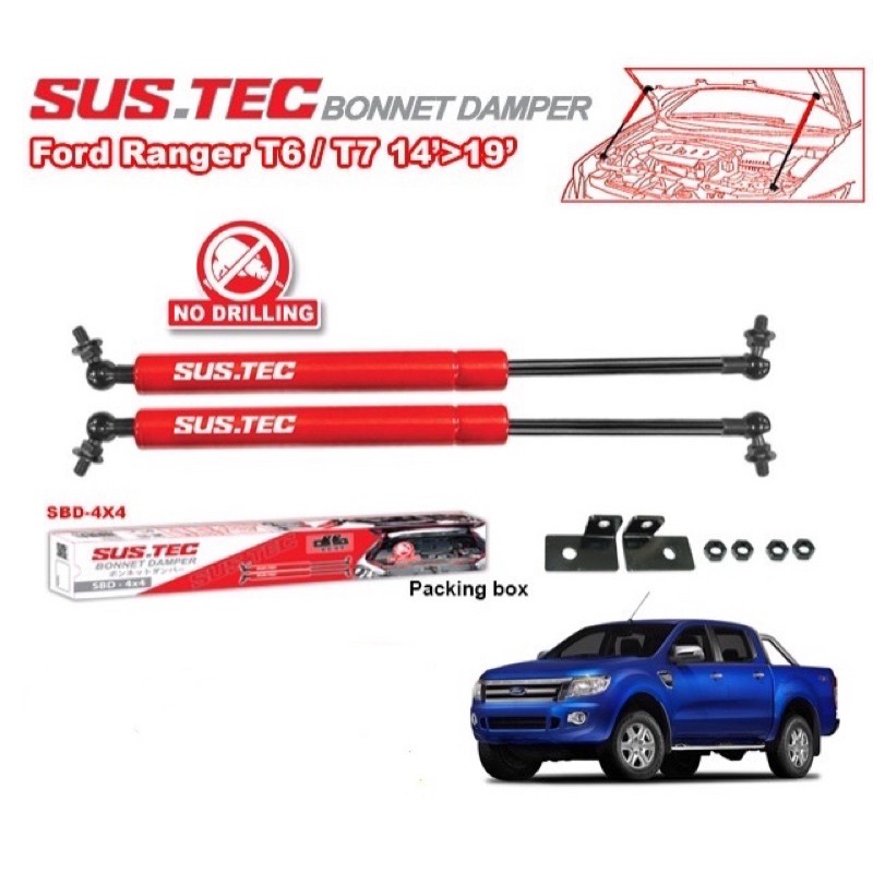 Ford Ranger T6 T7 Sustec Gas Spring Front Strut Front Hood Damper Gas Lifter