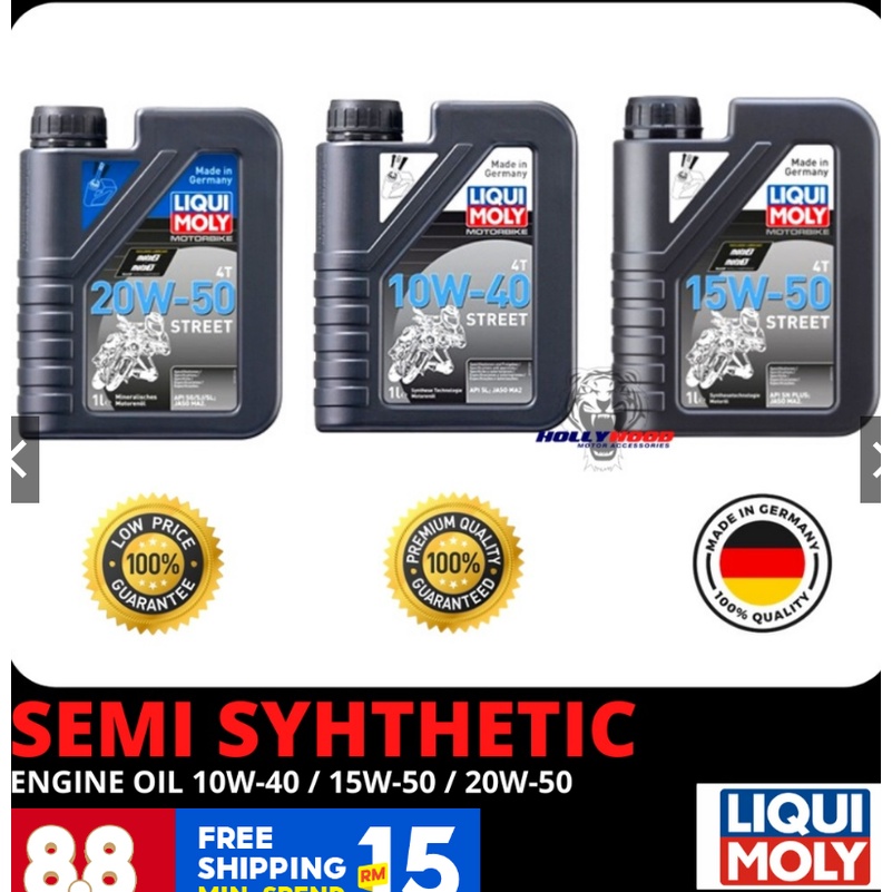 LIQUI MOLY liquid moly ENGINE OIL 4T MINERAL 20W50 / 20W50 10W40 15w50