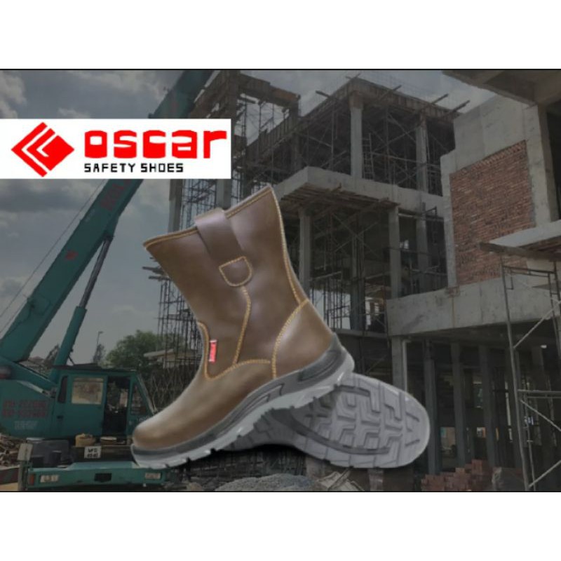 OSCAR SAFETY BOOTS 808 DARK BROWN Leather Pull On Boot ( Certified