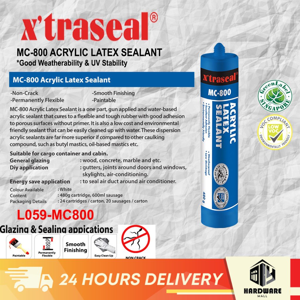 X'traseal MC800 Latex Silicone sealant gap filler Seal Silicon Pengisi