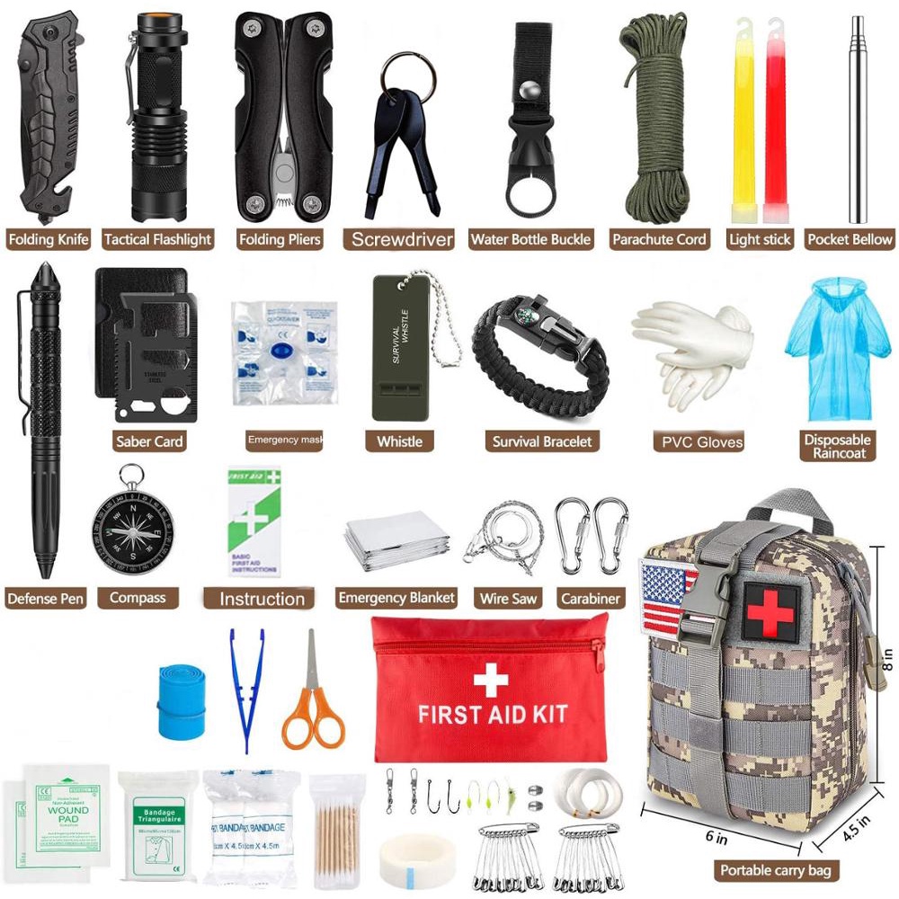🇲🇾 Survival Kit Camping Equipment Emergency Bagpack Survival Kit Complete Set Preppers For
