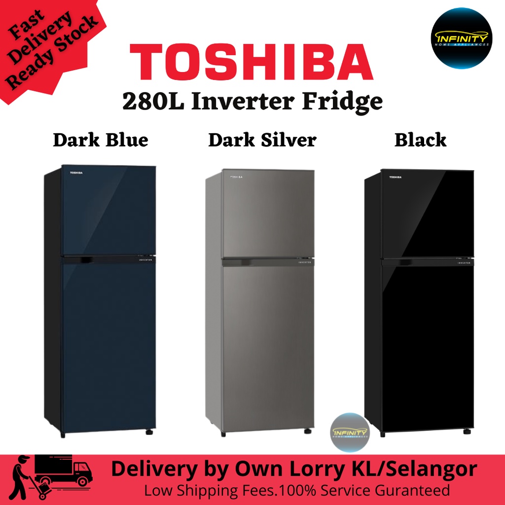 TOSHIBA Fridge 270L GRA28MS INVERTER 2 DOOR REFRIGERATOR FRIDGE PETI