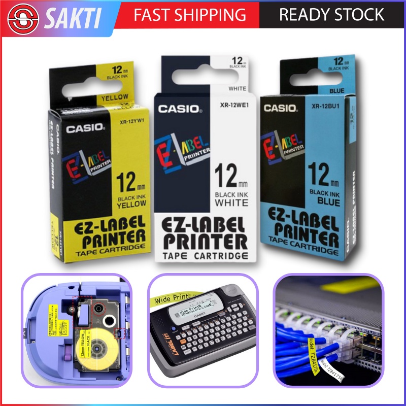 ORIGINAL Casio EzLabel Printer Tape Cartridge (6mm/9mm/12mm) Shopee
