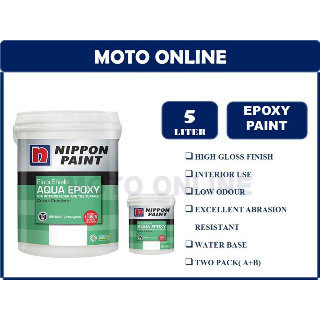 Nippon Paint Aqua Epoxy 5LT/Set/Water Base Epoxy/nippon Shopee Malaysia