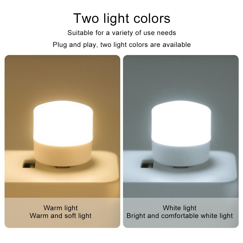 USB Mini Super Bright LED Cool White Color Night Light Bulb Shopee