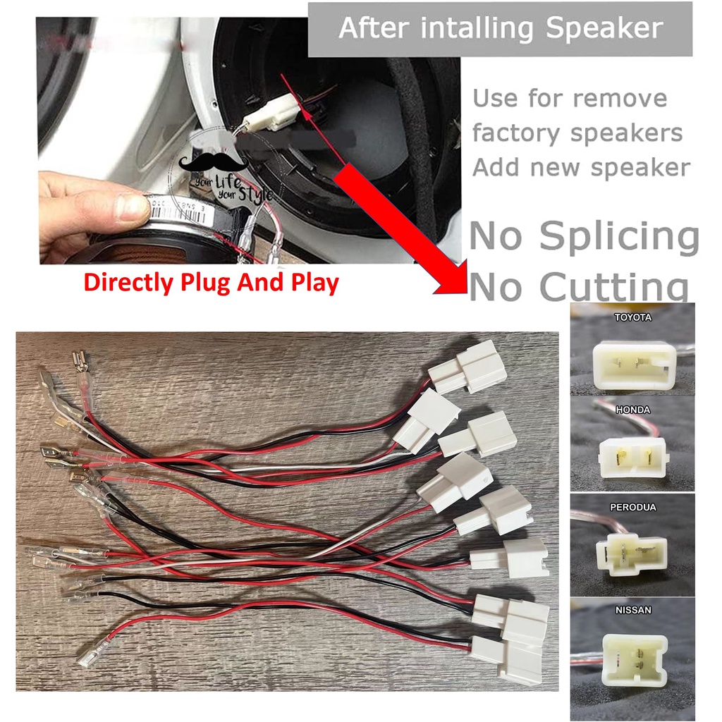 1pcs Plug and Play Car Speaker Cable Socket For Toyota / Honda