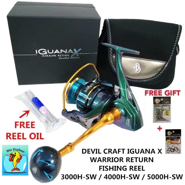 FISHER DEVIL CRAFT IGUANA X WARRIOR RETURN FISHING REEL 3000HSW / 4000HSW / 5000HSW Shopee