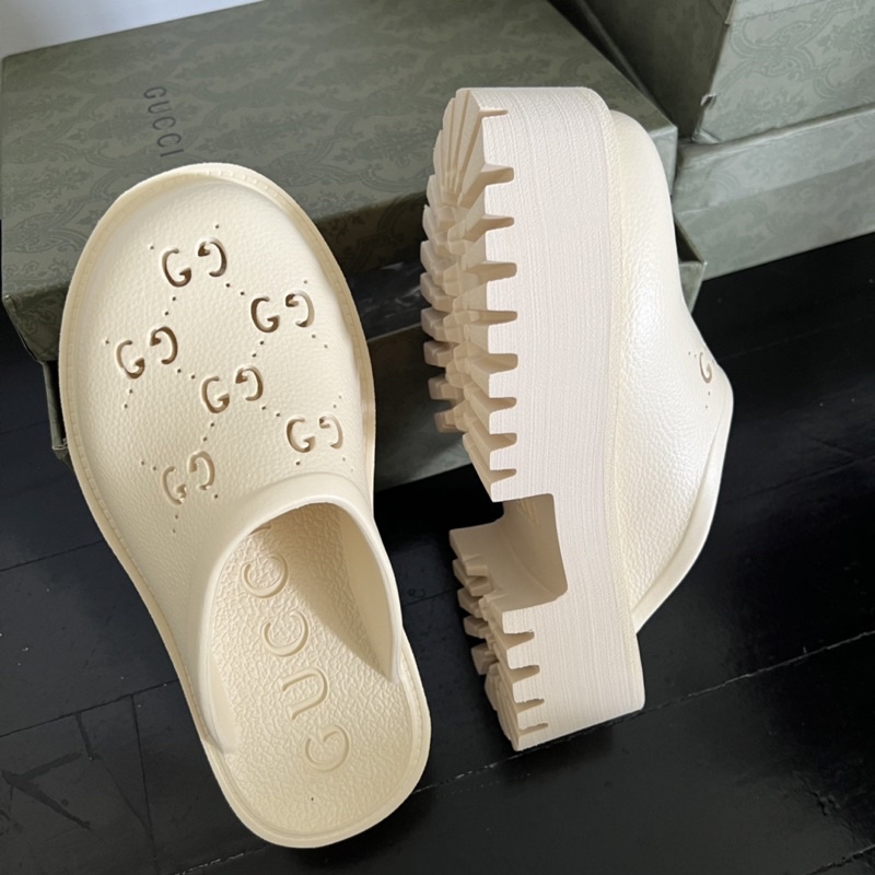 GG* rubber platform clogs off white Shopee Malaysia